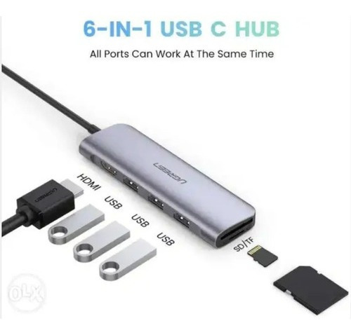 Adaptador Usb C 6 En 1 Multipuerto Ugreen Hub Usb C Hdmi 4k