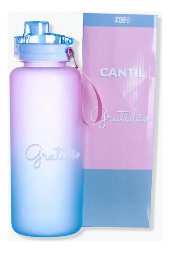 Garrafa Max 1,65lt Gratidão 10072083 Cor Rosa e Azul bebe