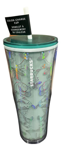 Starbucks Vaso Navideño 2022 Cambio Color Menta Bosque 24