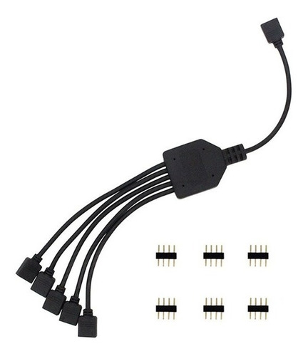 Cable Rgb Hub 1 A 5 Salidas 12v Ventilador 30cm 4 Pin