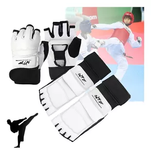 1 Par Protectores De Pies 1 Par Guantes Medio Dedo Taekwondo