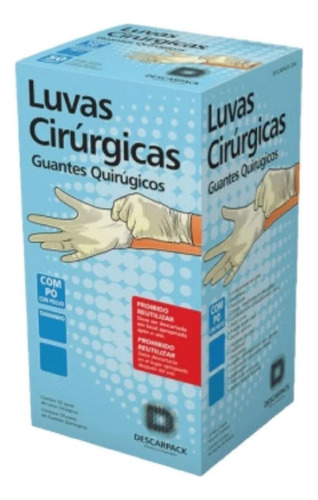 Luvas Cirúrgicas Látex Com Pó Estéreis Descarpack 50 Pares