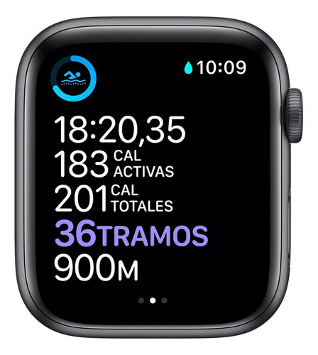 Imagen 4 de 8 de Apple Watch Series 6 (GPS) - Caja de aluminio gris espacial de 44 mm - Correa deportiva negro