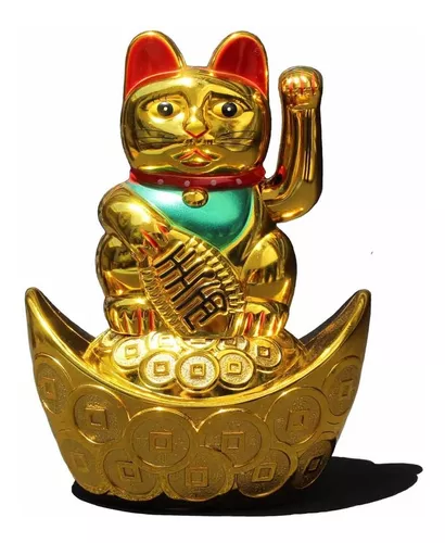 Gato Manekineko Kit 4 Und Atrai Dinheiro Prosperidade Fortuna Maneki Neko  Gatinha Da Sorte