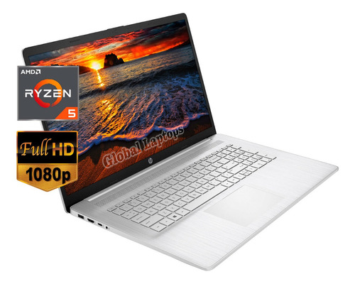 Ultrabook  gamer  HP Win CP00 plateada 17.3", AMD Ryzen 5 5500U  8GB de RAM 512GB SSD, AMD Radeon Graphics 1920x1080px Windows Home