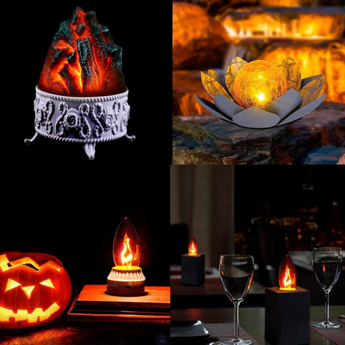 Imagem 8 de 9 de Kit/2 Lâmpada Vela Chama Decorativa 3w 110v E14 Neon Flicker