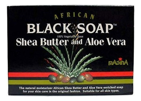 Jabon Negro Africano De Madina, Manteca De Karite Y Aloe V