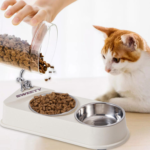 Platos De Comida Dobles Para Mascotas Cuenco De Agua Doble P