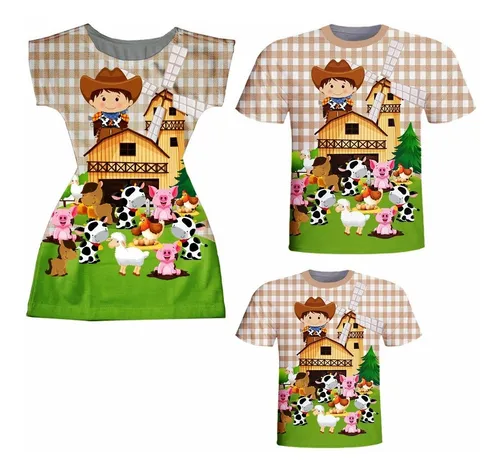 Roupa pai mae sales e filho fazendinha