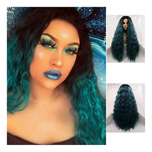 Serenewig Drag Queen Black Roots Ombre Dark Green 61mni