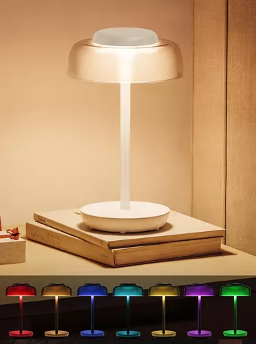 Led Bedside Lamp Touch Dimmable, Lámpara de mesa Funciona con pilas 7  colores