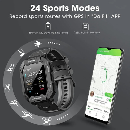 Imagem 2 de 8 de Smart Watches 5atm/ip69k Waterproof For Android Iphones
