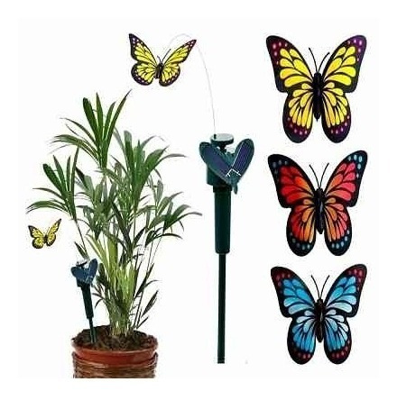 Mariposa Solar Decorativa Para Jardin Cesped 