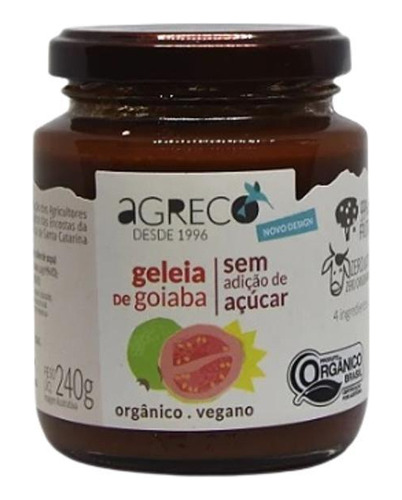 Kit 2x: Geleia Goiaba Orgânica Sem Adição Açúcar Agreco 240g