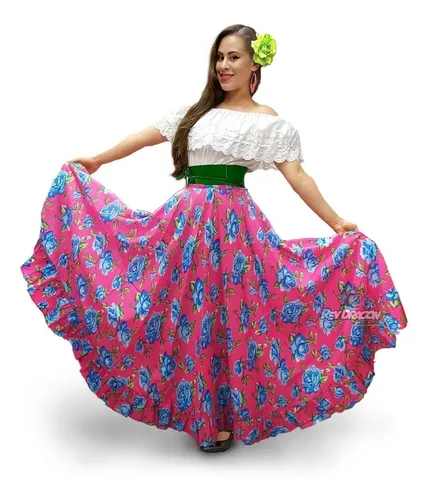 Falda Danza Folklorica Floreada 📦