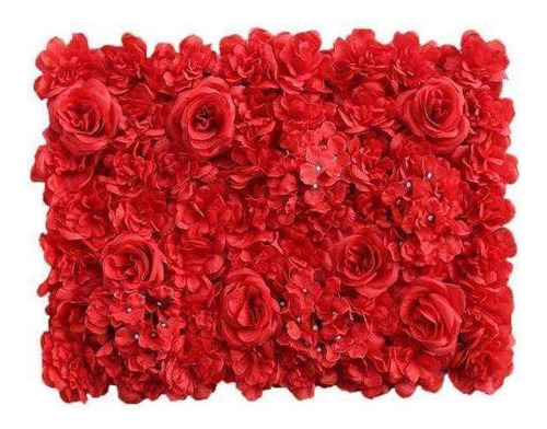 2xsilk Hydrangea Artificial Rosa Flor Parede Fundo Vermelho