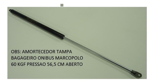 Amortecedor Tampa Bagageiro Onibus Marcopolo G5/g6 60 Kg