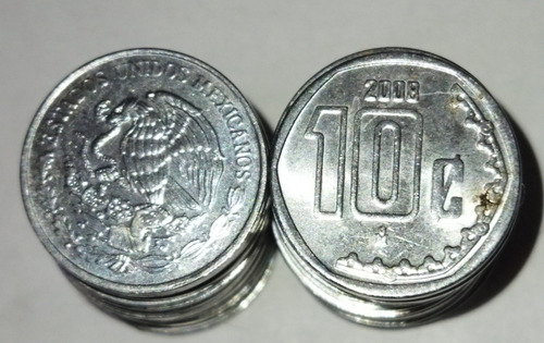 28 Monedas 10 Centavos 2008 Acero Inoxidable 