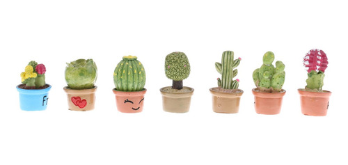 Imagen 2 de 10 de 7 Piezas 1:12 Plantas Suculentas Con Maceta En Miniatura