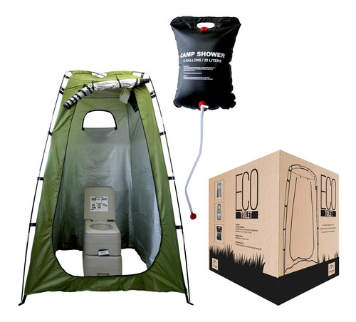 Baño Portátil 20lt Camping + Ducha Solar R1010