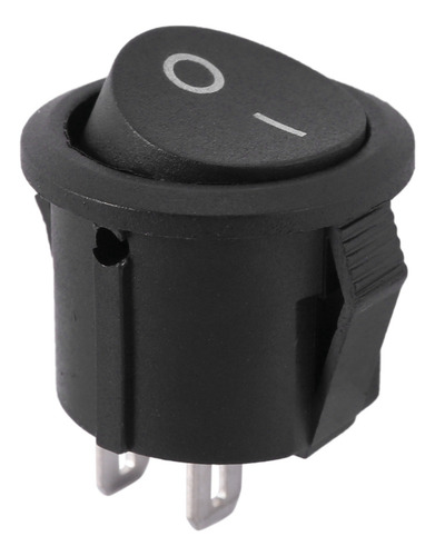 Interruptor Basculante Redondo Spst Negro Con Boton/apagado,