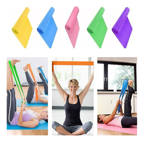 Bandas Elásticas De Resistencia Para Ejercicio Fitness Y Yoga, Set De 5 Piezas, Ideal Para Entrenamiento De Estiramiento, Fortalecimiento Y Flexibilidad, Incluye Cintas De Yoga Y Cuerdas De Tracción