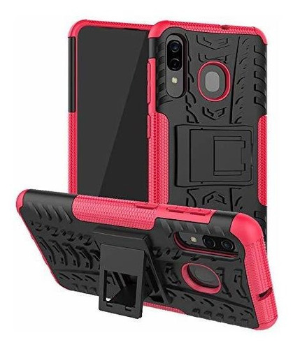 Funda Para Galaxy A20/a30/a50  Negro Y Rosa