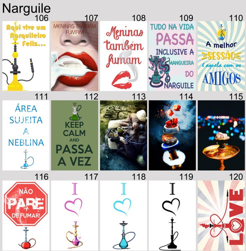 Imagem 6 de 8 de Kit 10 Placas Decorativa Narguile Arguile Hookah