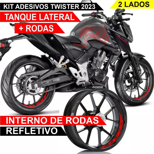 Adesivos Cb 300f Twister 2023 Tanque Lat. + Interno Roda V4