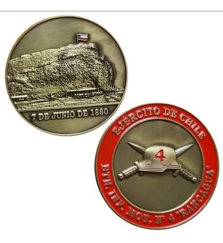 Moneda Conmemorativa Batallón Rancagua Cuarto De Línea 