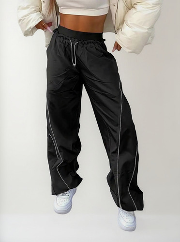 Pantalones Deportivos Elásticos De Cintura Ancha Para Mujer