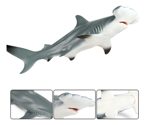 Maquetas Realistas De Mosasaurio Y Tiburón Martillo, 2 Pieza