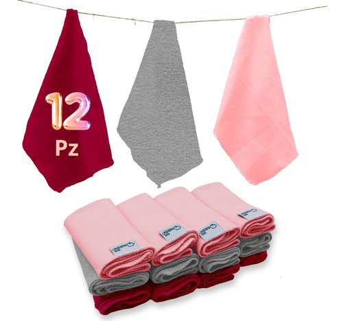 Toallas Faciales Bebe Recién Nacido Absorbente Algodón 12 Pz Niña