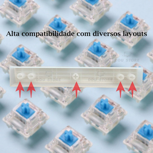 Capas Para Teclas Keycaps Pudding 130 Teclas Pbt Translúcido Branco Inglês Us