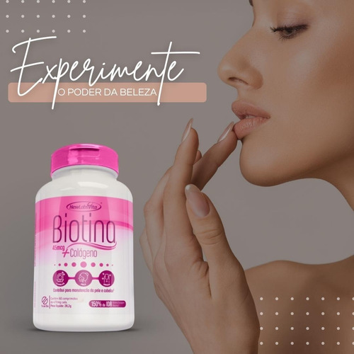 Kit 4 Biotina 45mcg + Colágeno  Cabelo Pele Unhas