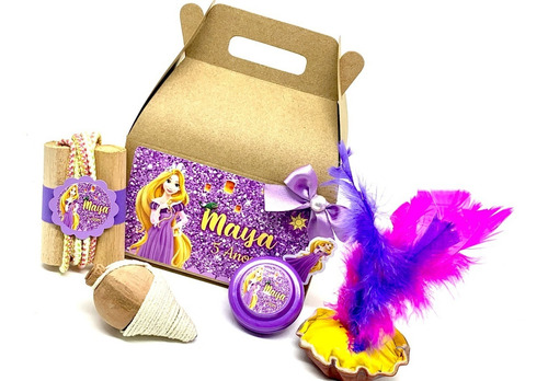 Lembrancinha Personalizada Rapunzel Na Maletinha 10 Kits