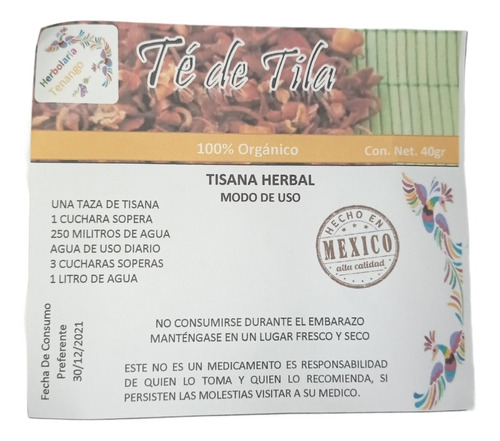 Té De Tila 40gr 100% Natural Producto Tenango