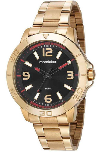 Imagem 1 de 3 de Relógio Masculino Analógico Mondaine Dourado 99351gpmvde2