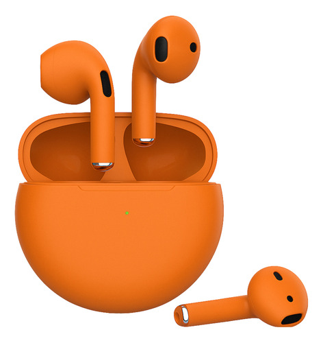 Fone De Ouvido Estéreo S/ Fio Bluetooth Pro 6 Mini Tws + Nf Laranja