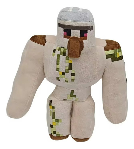 Peluche Minecraft Golem Pixel Gamer 33cm Beige