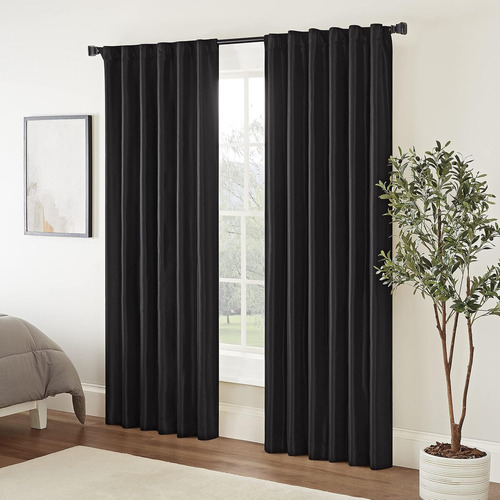 Cortinas Opacas Eclipse Fresno 132 X 213 Cm Negro