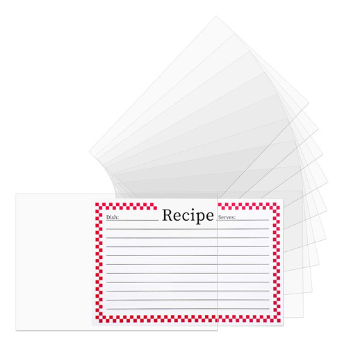 Protectores Para Tarjetas De Recetas De 3 X 5, 100 Unid...