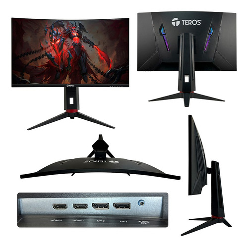 Monitor Teros Te-2765g 27 2k Curvo Hdmi Dp 165hz Pivot