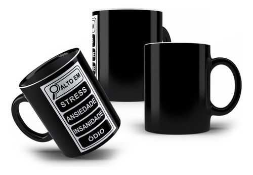 Caneca De Porcelana Preta Divertida Personalidade Forte