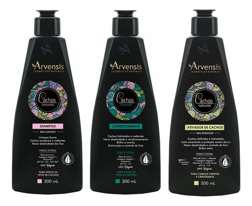 Kit Arvensis Crespos Shampoo Condicionador Ativador