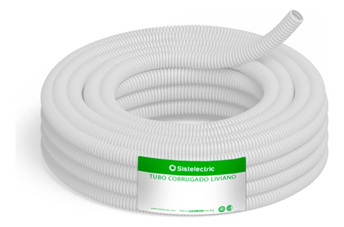 Caño Corrugado Blanco 25mm 1p  Rollo X 25mts Ignifugo