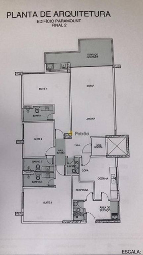 Apartamento Com 3 Dormitórios À Venda, 160 M² Por R$ 1.280.000,00 - Jardim - Santo André/sp - Ap3140