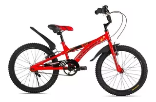 Bicicleta infantil TopMega Superhéroes Crossboy R20 frenos v-brakes color rojo con pie de apoyo