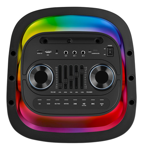 Bocina Kaiser 12 70 W Rms Ksb-4012 Micrófono Bluetooth Negro