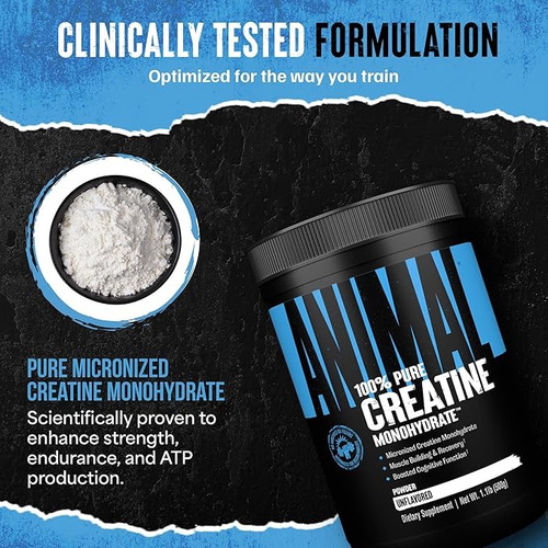 Creatina Monohidratada Animal 500 Mg 100 Serv